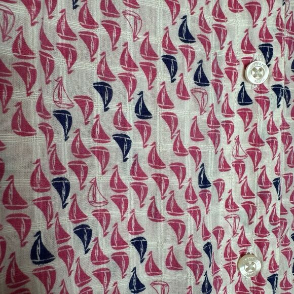 Women's Vineyard Vines Multicolor Sail Boat Pattern Button Up Shirt Collared 6 - Picture 6 of 9